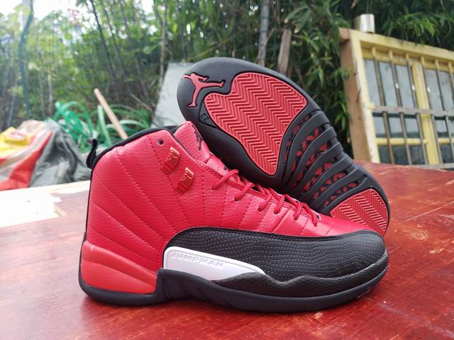 Air Jordan 12 Men's Basketball Shoes Red Black-40 - Click Image to Close